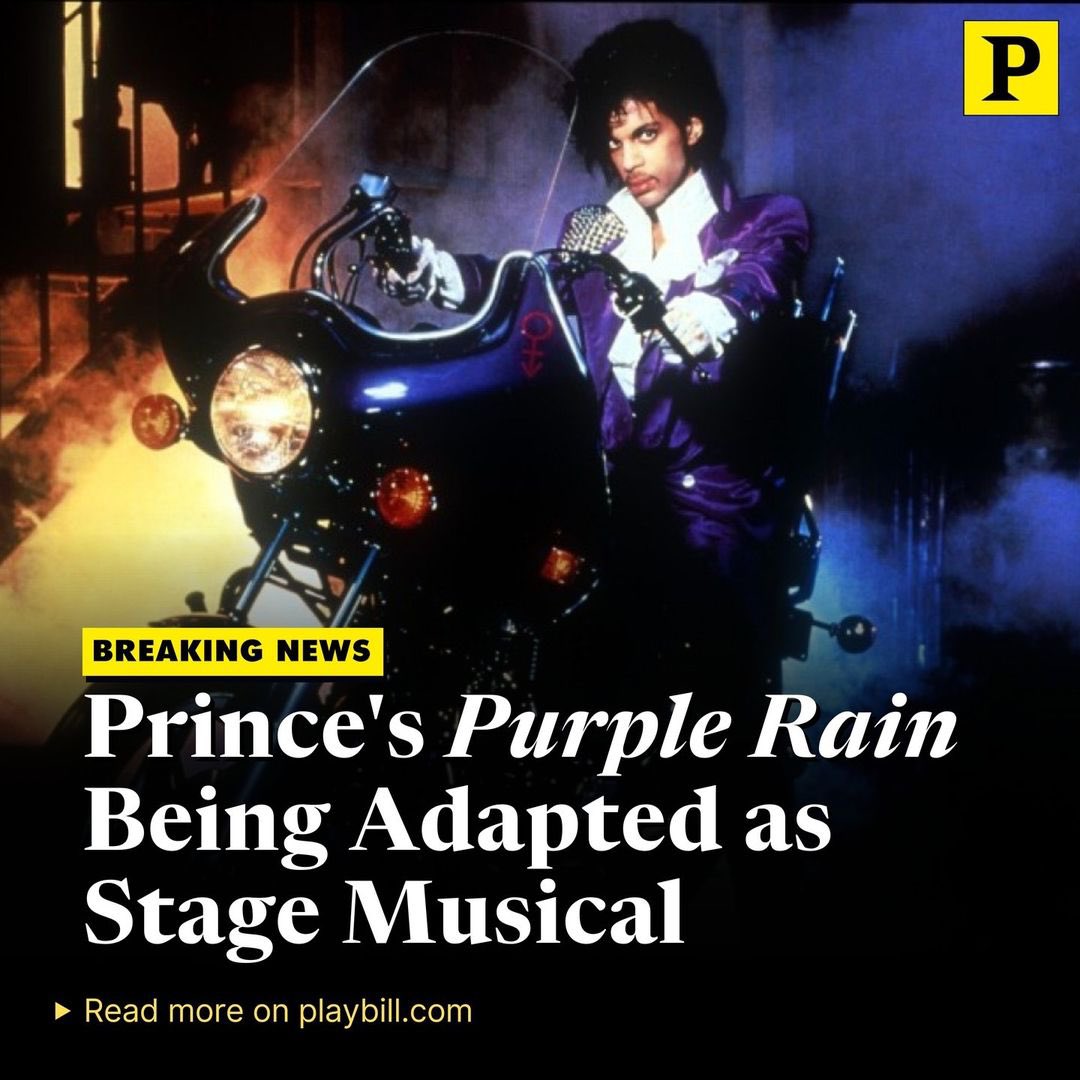 prince's tweet photo. It’s the year of #PurpleRain40, and what better way to celebrate than bringing it to the Broadway stage?⚡️☔️ @playbill 

Learn more at https://t.co/moFwlVHbKC! 💜 https://t.co/aeAFM8dAvA