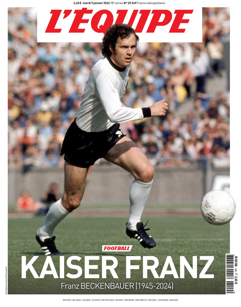 KAISER FRANZ

Voici la une de L'Équipe du mardi 9 janvier 2024 !