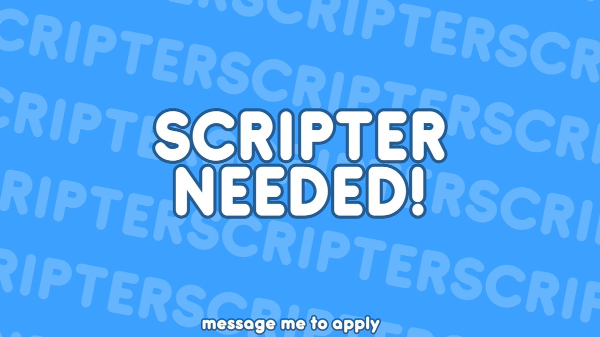 harryygfx's tweet image. 📜@ThinkWise_RBLX Needs A Scripter
🧠If you are a talented scripter please message me to apply for the role.

🏷️[ #RobloxDev #Roblox #robloxscripter]