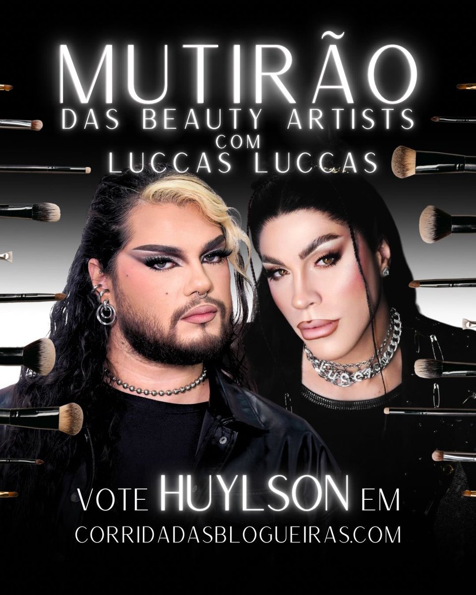 huylson's tweet photo. 💄MUTIRÃO DAS BEAUTY ARTISTS 💄
Bora pra mais um muti bataters? 🥔
Alguns dos beauty artists 💅🏻 que eu mais AMO 🫶 veio me ajudar na missão de VENCER O #CDB5, corram pro https://t.co/6pGlmKRL4l e votem muito para eu colocar as mãos na coroa de cola quente!
#TEAMHUYLSON 🥔 https://t.co/mVIseCPlLQ