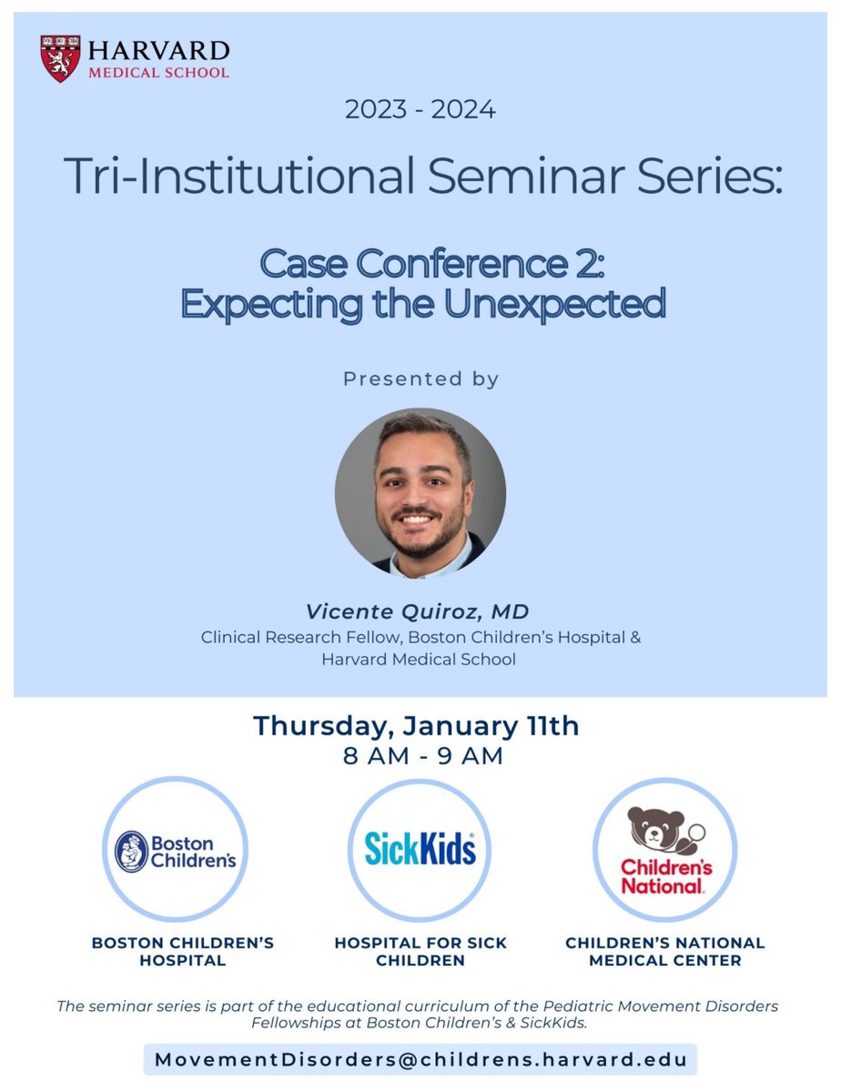 Darius Ebrahimi-Fakhari (@dariusfakhari) on Twitter photo Looking forward to <a href="/VicenteQuirozSM/">Vicente Quiroz</a> ‘s presentation this week - at our seminar series <a href="/BostonChildrens/">Boston Children's</a> <a href="/SickKidsNews/">The Hospital for Sick Children (SickKids)</a> <a href="/ChildrensNatl/">Children's National Hospital 🏥</a> ! Vicente is an amazing fellow in #movementdisorders #neurogenetics and we are glad that he joined our team on a fellowship from the <a href="/movedisorder/">MDS</a> Looking forward to <a href="/VicenteQuirozSM/">Vicente Quiroz</a> ‘s presentation this week - at our seminar series <a href="/BostonChildrens/">Boston Children's</a> <a href="/SickKidsNews/">The Hospital for Sick Children (SickKids)</a> <a href="/ChildrensNatl/">Children's National Hospital 🏥</a> ! Vicente is an amazing fellow in #movementdisorders #neurogenetics and we are glad that he joined our team on a fellowship from the <a href="/movedisorder/">MDS</a>