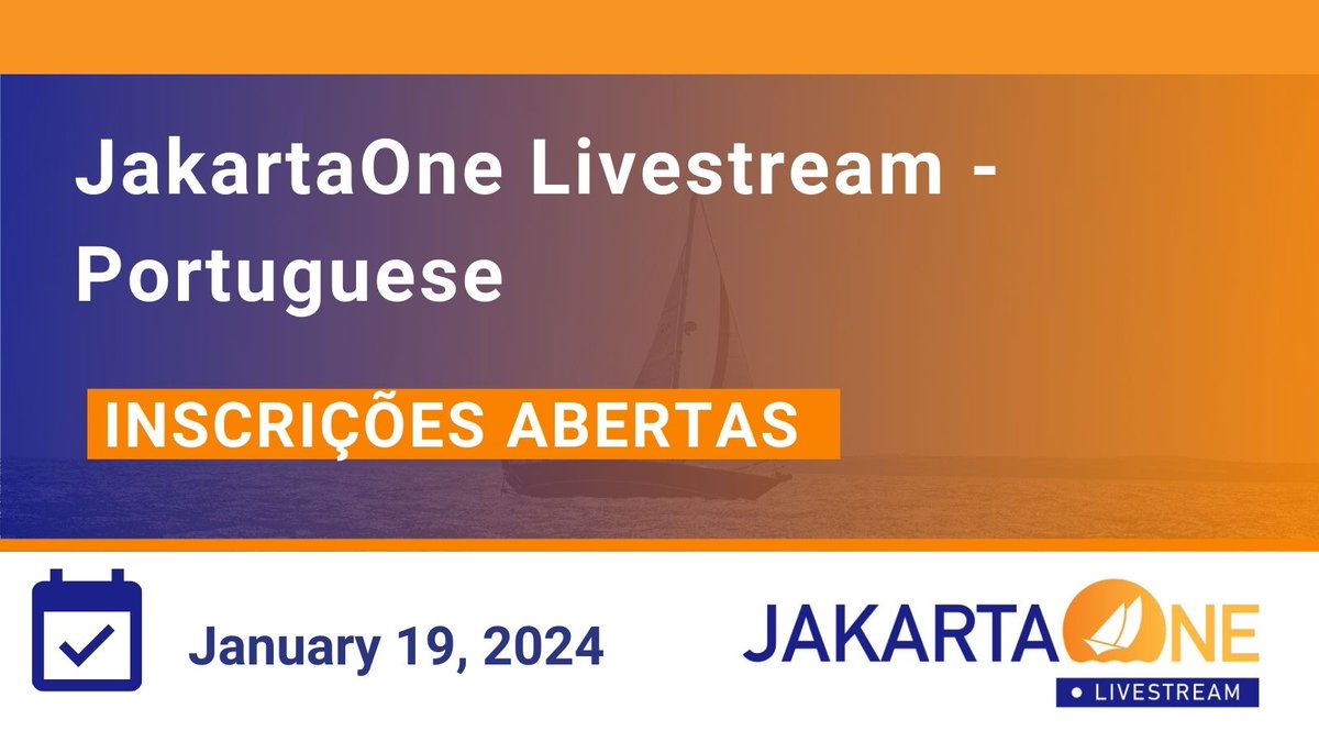 Save the date🗓️ Em 19 de Janeiro acontece o JakartaOne Livestream - Portuguese e você não vai querer perder! Saiba mais como se registrar aqui👉 bit.ly/3vz8wyg #JakartaEE #Java #MicroProfile #CloudNative <a href="/JakartaOneConf/">JakartaOne Livestream</a> <a href="/JakartaOnePORT/">JakartaOne Livestream - Portuguese</a> <a href="/ptjug/">Portugal JUG</a> @angola_ope74175