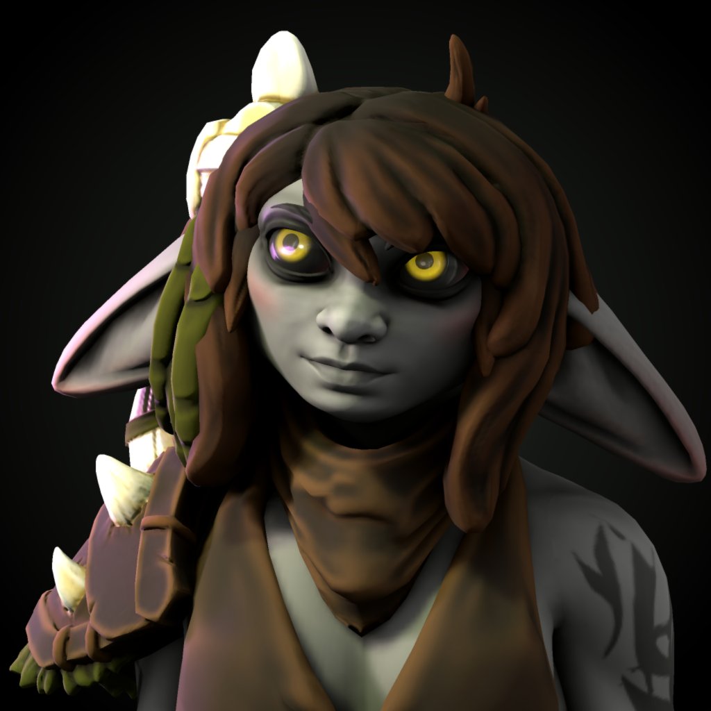 Ruby_LazyGoblin's tweet photo. Such a sweet stream! First one of the year actually!
And I am back with #LazyForge!
This time with @pygoaway's goblin!
So fun to work on it and a really pretty design!
Check the comments if you want your own model made! https://t.co/t2u8F7xrK1