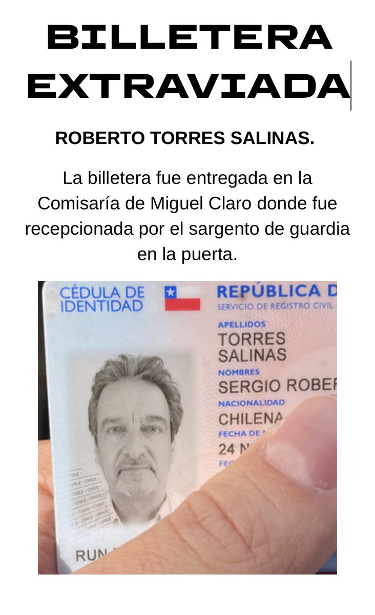 ernesto_arayaf's tweet photo. @Muni_provi  Billetera encontrado en plaza Ambrosio Del Río y entregada en Comisaría de Miguel Claro. https://t.co/AsKLevaxBd