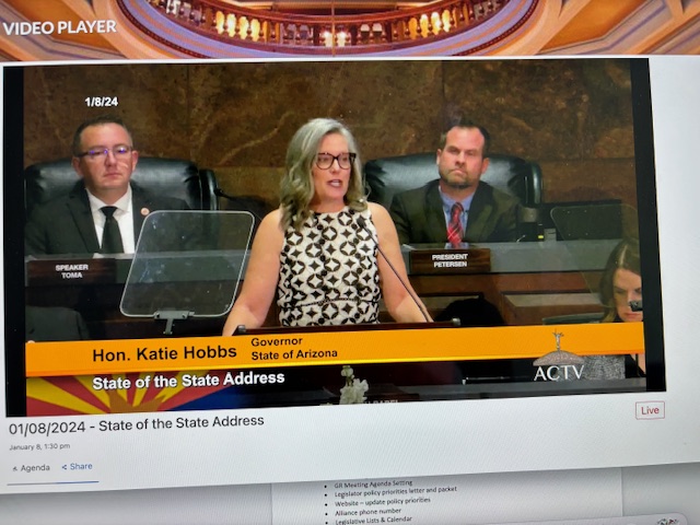 Thank you, <a href="/GovernorHobbs/">Governor Katie Hobbs</a> for highlighting the need to invest in Arizona's healthcare workforce.  Meeting the healthcare needs of a growing state will require a strong partnership between the state, our higher education institutions, and industry. #HobbsSOTS #AZleg