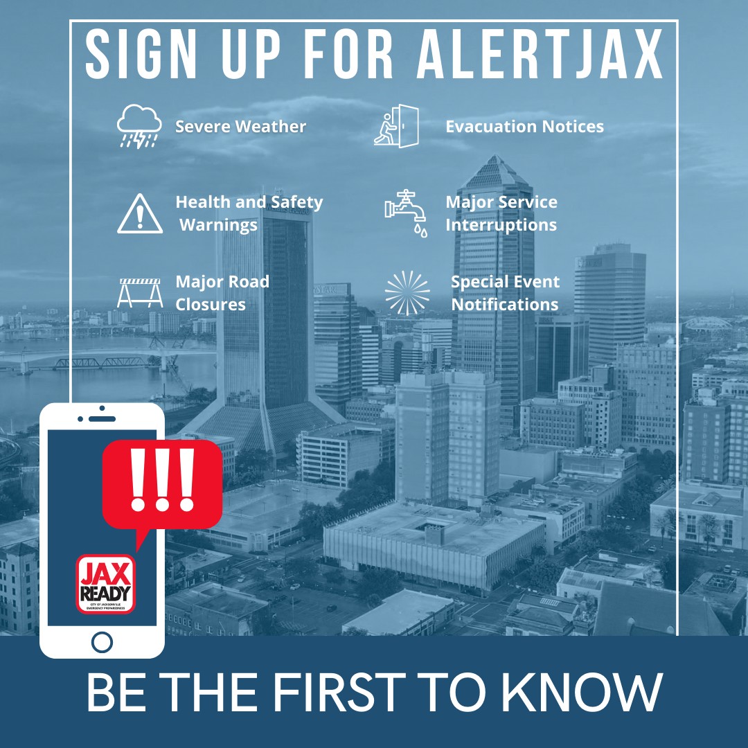 Please note, there is no local state of emergency at this time. All residents are encouraged to stay weather-aware and be prepared to receive critical severe weather alerts and notifications. Register for ALERTJAX notifications with <a href="/JaxReady/">JaxReady</a> now at JaxReady.com/ALERTJAX.