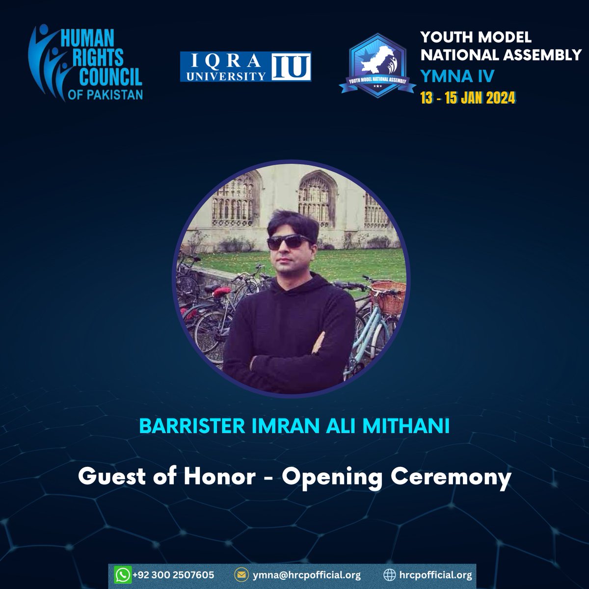 ymnapk's tweet photo. Get ready for an unforgettable experience at the Youth Model National Assembly - YMNA IV! We're thrilled to reveal our distinguished Guest of Honor.
Secure your spot now: https://t.co/50RgcXHhbn
#YMNAIV #YouthEmpowerment #GuestOfHonor #BuildingTheFuture #ymna #mun #hrc_pakistan https://t.co/j7vqIAfPLo