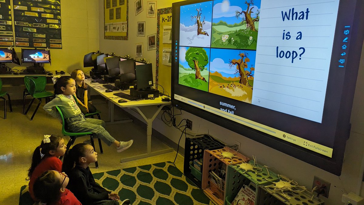 Ocelotscode's tweet image. ☃️🪻Did you know that seasons are a loop? Our kinder students are learning all about loops in coding and in real life this week in the Coding Lab using @nearpod @brainpop! ☀️🍂 #LosFresnosCodes #OcelotsCode
