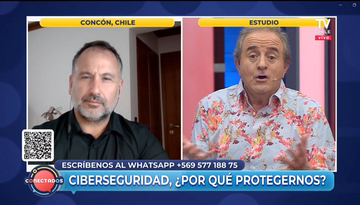 En Conecta2 TvChile de TVN junto a Jorge, Simoney y Nacho hablamos de #Ciberseguridad y de cómo proteger nuestros datos en la web y así evitar ser estafados. vimeo.com/900944120?shar…