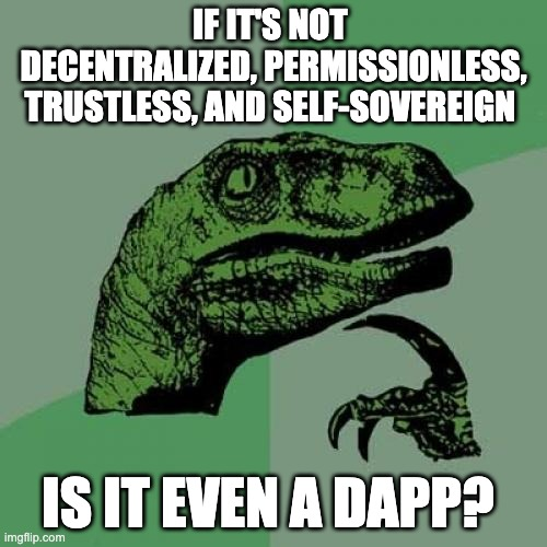 sourcenetwrk's tweet photo. Its not a #dapp!

Its a #DiNO (decentralized in name only) https://t.co/Wnc1hxZhak