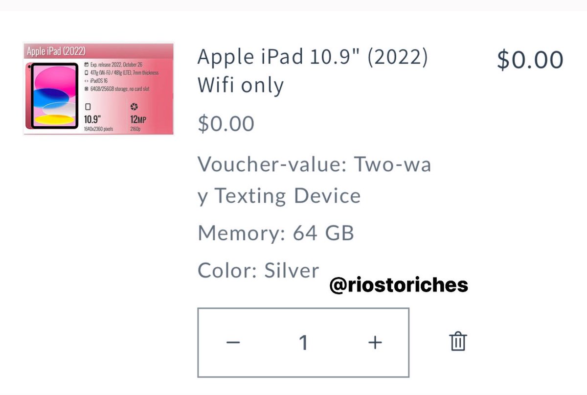 $0.00 Apple iPad Glitch.

These devices vary from used - new.

I have a monitor I purposely been gate keeping like I did with <a href="/FreebieFrenzy/">Freebie Frenzy</a> before launch.

Probability of shipping is random.

BUT

Earnings are guaranteed.

Who has notifications on?

Might send links. 🔗👀