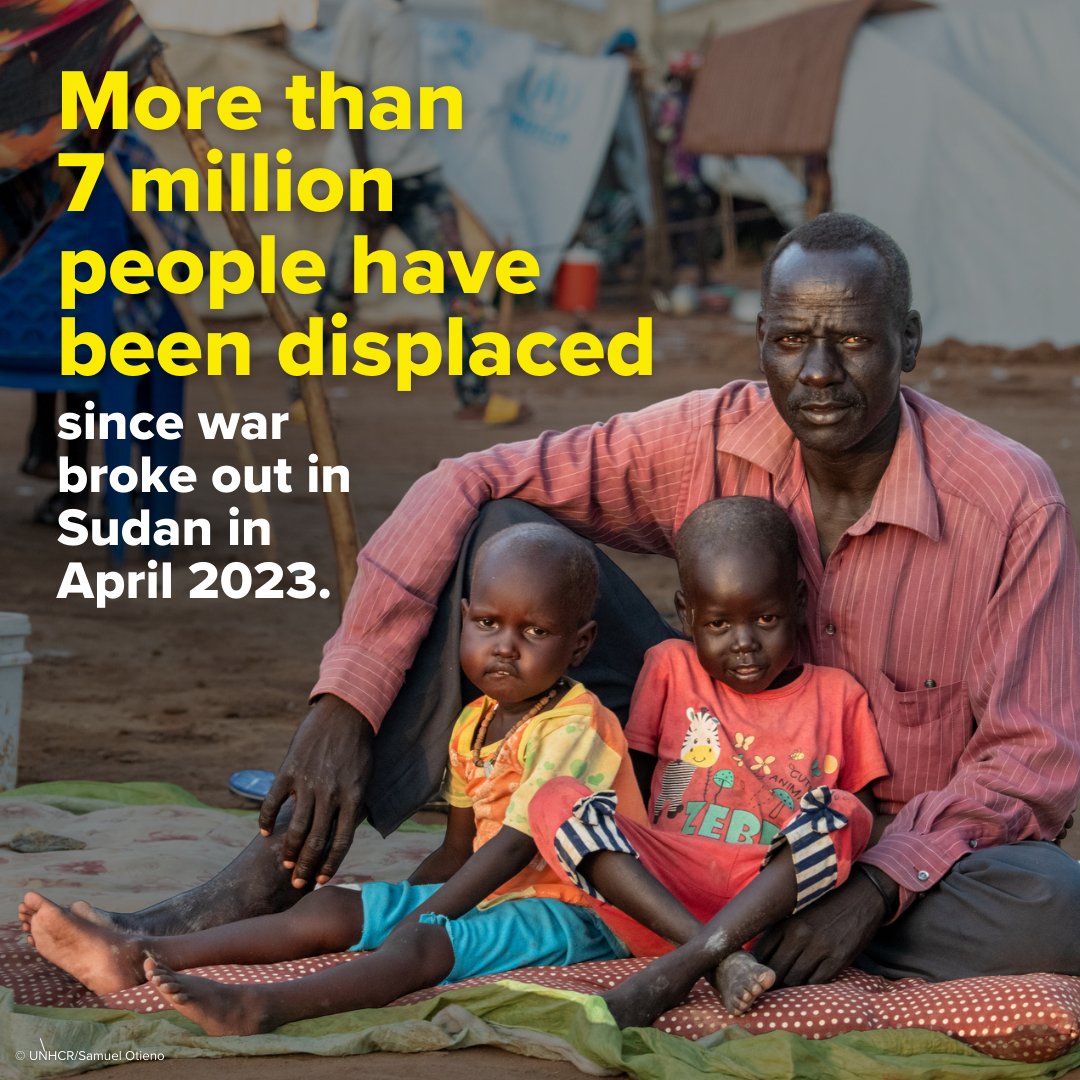 Sudan: 7+ million people have been displaced since last April. @Refugees is working to deliver and distribute urgently-needed relief items amid concerns that the crisis could destabilize the entire region. unhcr.org/news/briefing-…