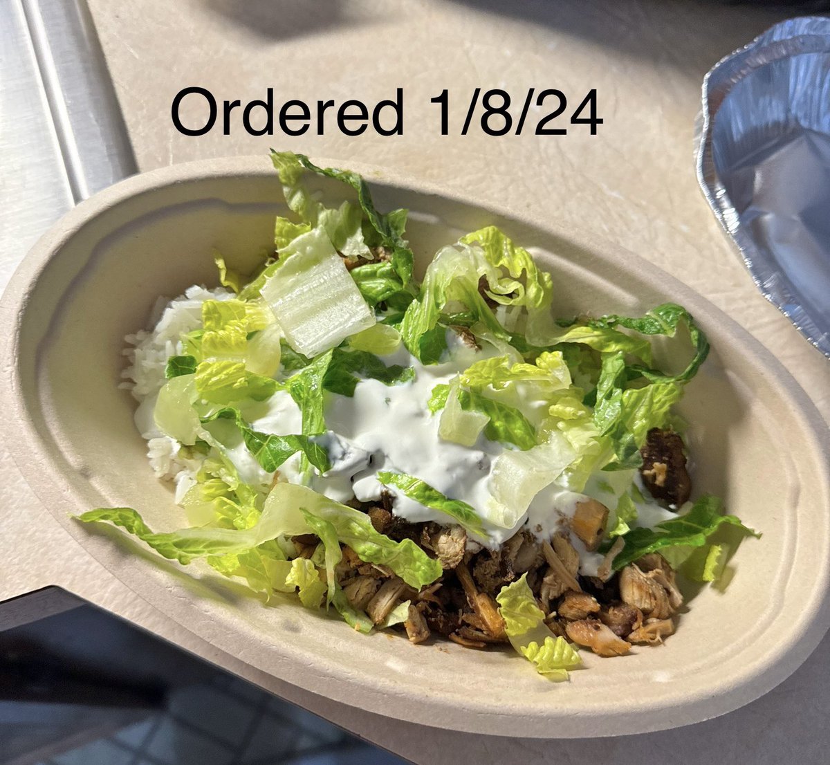 Turf_Wrangler25's tweet photo. @ChipotleTweets this is unacceptable! How are your portions this far off every time!! The prices you charge and I get this delivered is ridiculous and you need to figure it out! The salad we ordered didn’t even come with lettuce and it’s called a SALAD!!! #rippedoff #wtfchipoltle https://t.co/xQtgs33rFR
