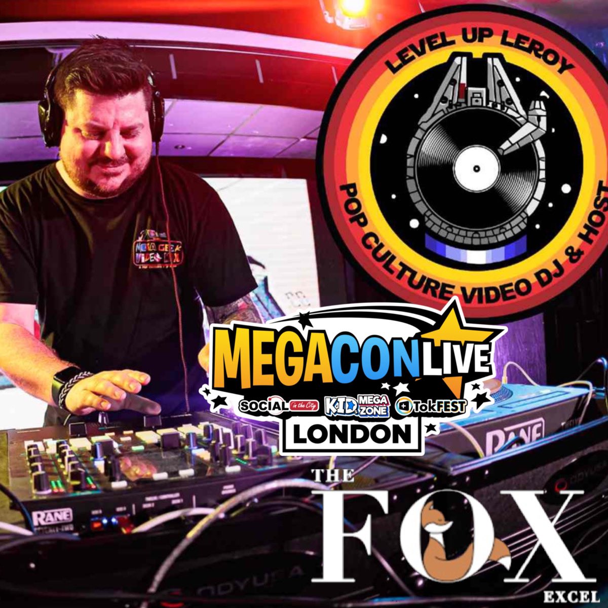 levelupleroy's tweet photo. Come party with me Saturday @thefoxexcel after day 1 @megaconlive I’ll be playing all the geeky goodness, Anime themes, kpop bangers & more! #levelupleroy #thefoxexcel #megacon #megaconlive #london #londonnights #kpop #anime #animedj #popcultredj #comiccon #comiccondj #london https://t.co/CugucLHYk7