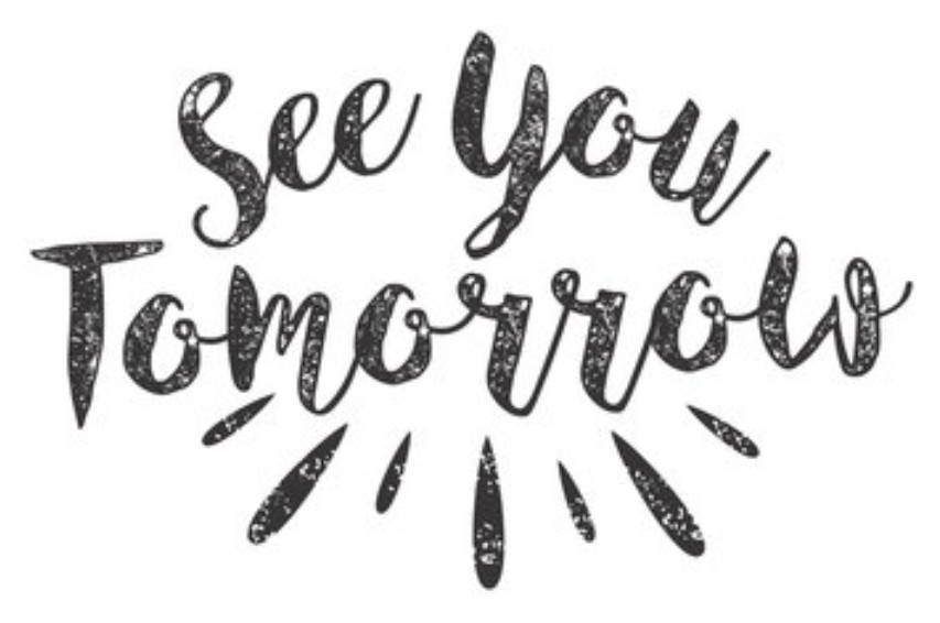 We hope you've all had a lovely and restful holiday! Looking forward to seeing you all tomorrow!