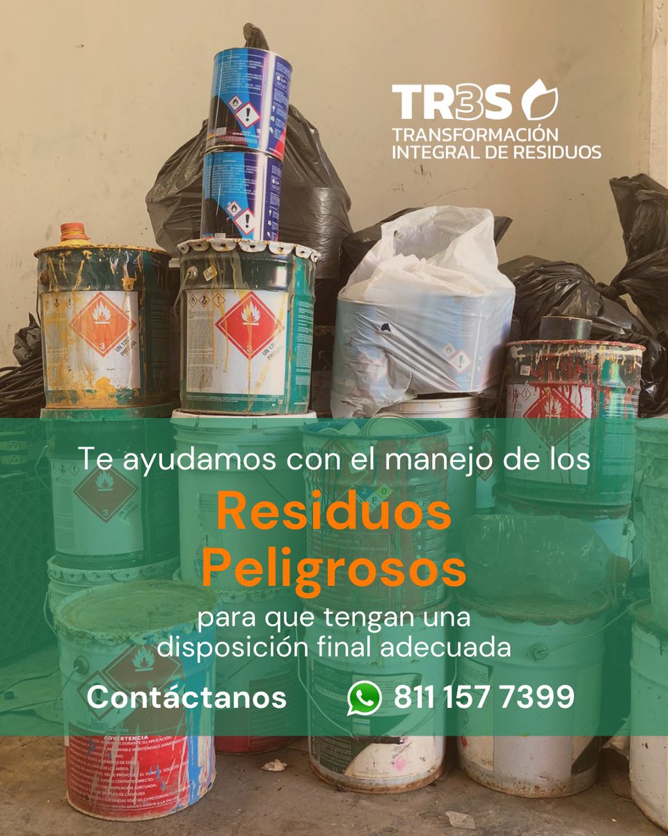 🔄 Transformamos la gestión de #ResiduosPeligrosos en algo sencillo para tu PYME.
Desde la recolección hasta la disposición final, #TR3S es tu aliado responsable. 
Contáctanos al ☎️ 811 157 7399. 
#Tr3sResiduos
#RP #ResponsabilidadAmbiental 🌎