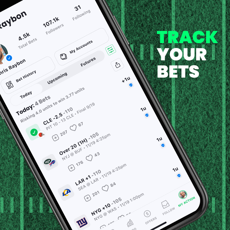 ActionNetworkHQ's tweet photo. Make smarter bets with the award-winning Action Network app ✅