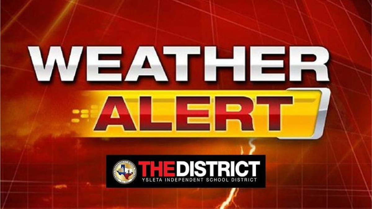 Ysleta ISD is keeping a close eye on the weather conditions. As of now, the school schedule for tomorrow, Tuesday, Jan. 9, remains the same. Stay tuned for any updates on the district website at yisd.net by 6 a.m. Tuesday, Jan. 9!