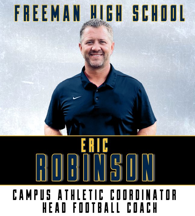 katyisd's tweet photo. Katy ISD is excited to announce the appointment of Eric Robinson as the first-ever Head Football Coach for Freeman High School. Most recently, he served as the Defensive Coordinator and Assistant Head Coach at Tompkins High School. Congratulations, Coach Robinson! https://t.co/1oNkUO4GTQ