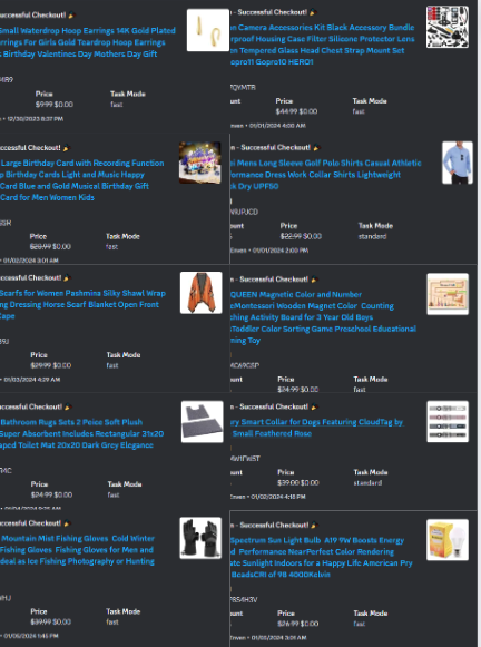 Just a small sample of our Amazon freebie bot success from the first few days. Slots are FREE for members! whop.com/eve-robotics/ use code EVE2024