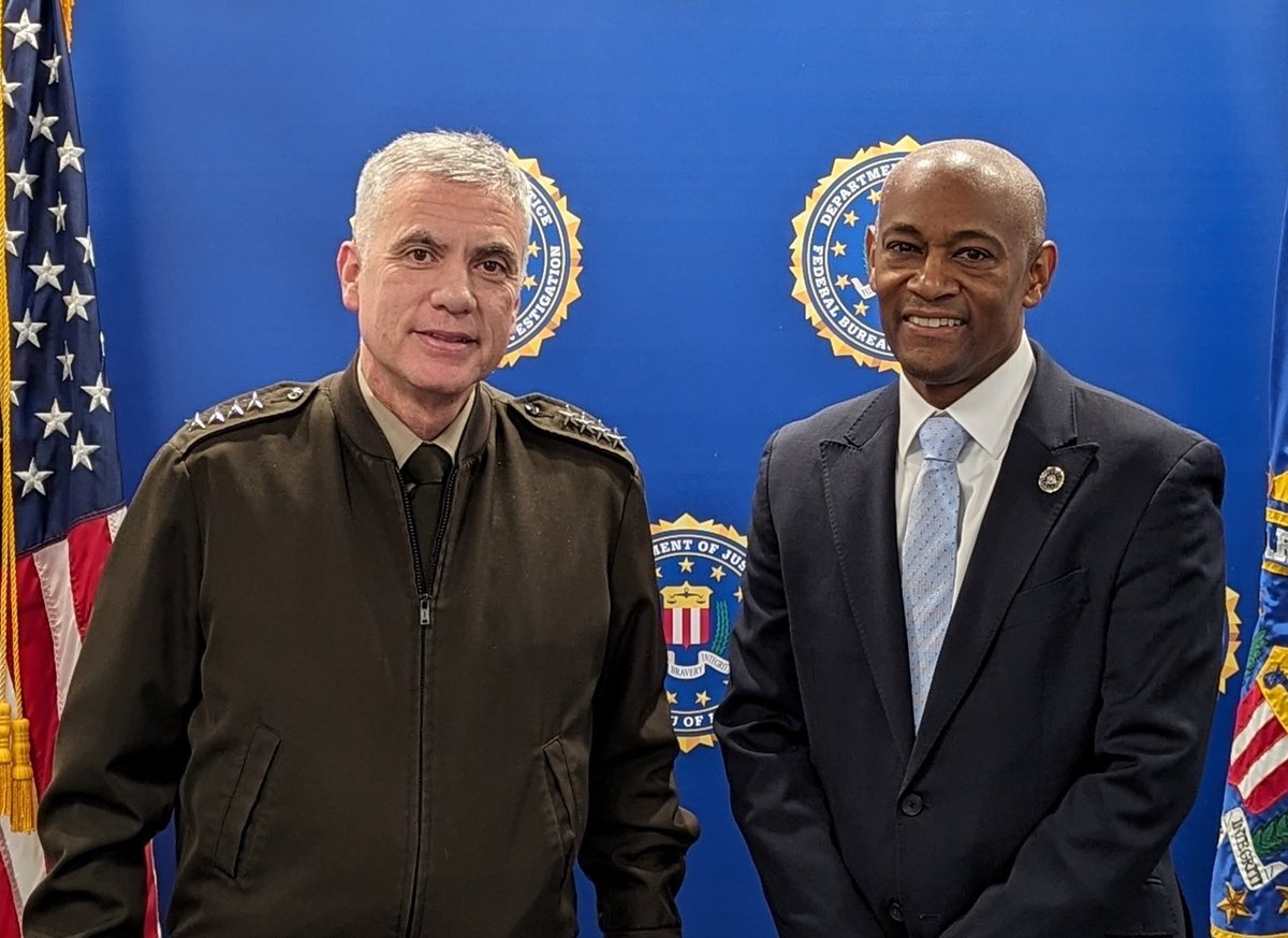 Today, Assistant Director in Charge Jim Smith hosted Director of @NSAGov General Paul Nakasone on a visit to #FBINewYork.