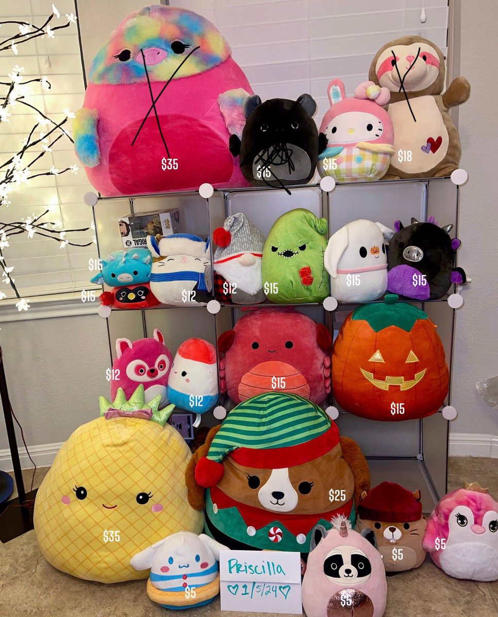 OhCillaGames's tweet photo. ALL FOR SALE 

All for sale! 
Willing to bundle for discount. Can meet later today
All smoke free display only.
Ship not included in price 

#squishmallowforsale 
#squishmallow #forsale https://t.co/B9HXSeIevh