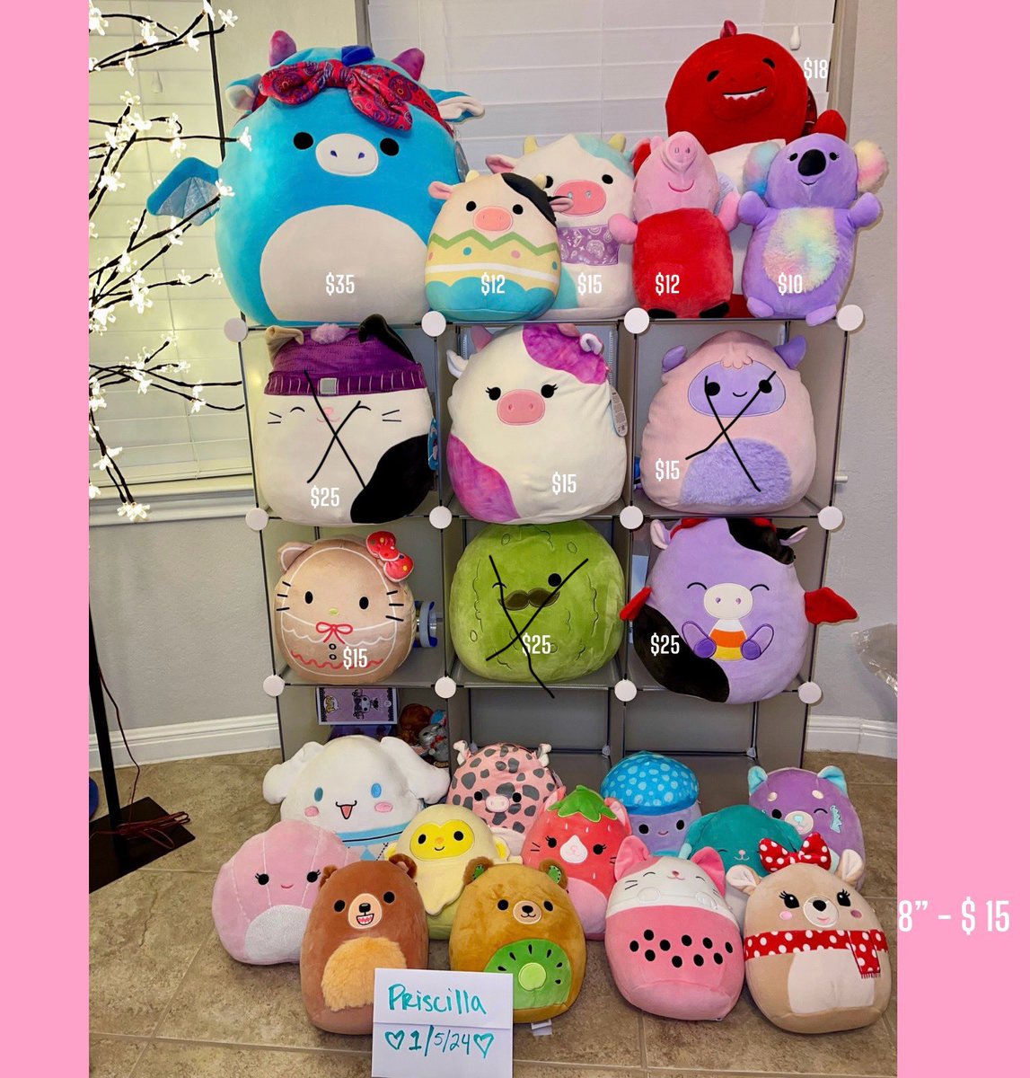OhCillaGames's tweet photo. ALL FOR SALE 

All for sale! 
Willing to bundle for discount. Can meet later today
All smoke free display only.
Ship not included in price 

#squishmallowforsale 
#squishmallow #forsale https://t.co/B9HXSeIevh