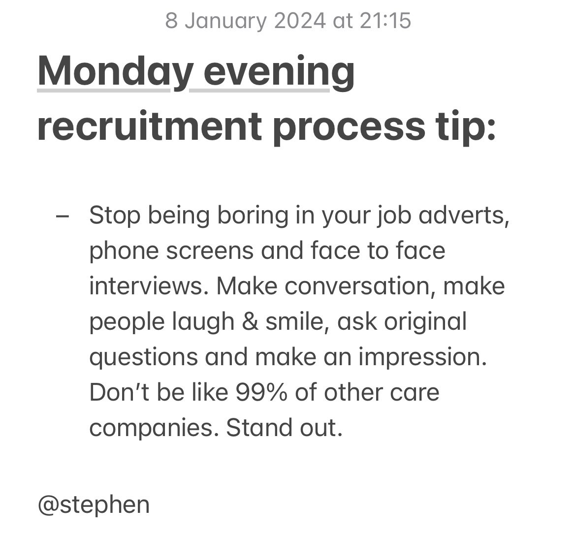 Stephen Forster | Care Recruitment Expert 🚀 tweet media