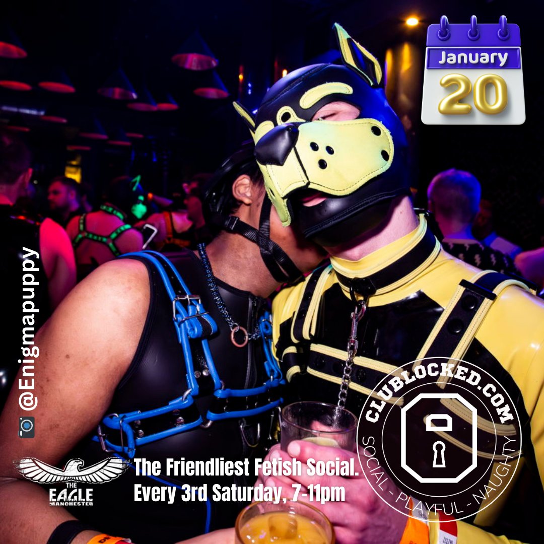 Come to the relaxed free Locked Premeet in the Lodge Bar, meet some of the guys and break the ice. No obligation to come to Locked, but you will.
🪢 FRI 19th: MancsBound
🔒 SAT 20th: ClubLocked 7pm-11pm
🎲SUN 28th: Playroom
Details and Tickets for all 3 at clublocked.com/events