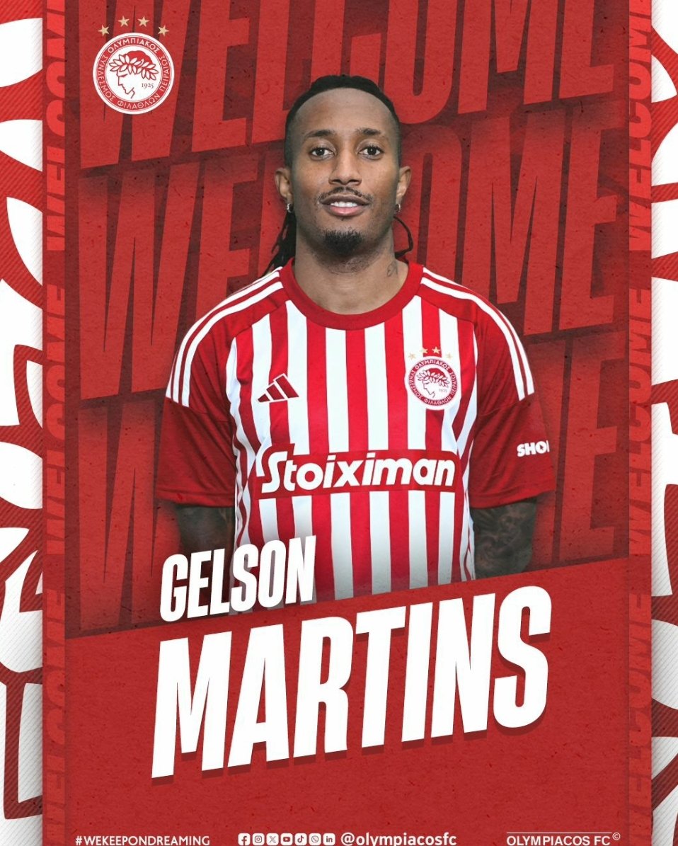 Newfoot_fr's tweet photo. L'ancien milieu offensif de Monaco Gelson Martins 🇵🇹 (28 ans) rejoint l'Olympiakos pour 3M€ ! https://t.co/09nML1JiIZ