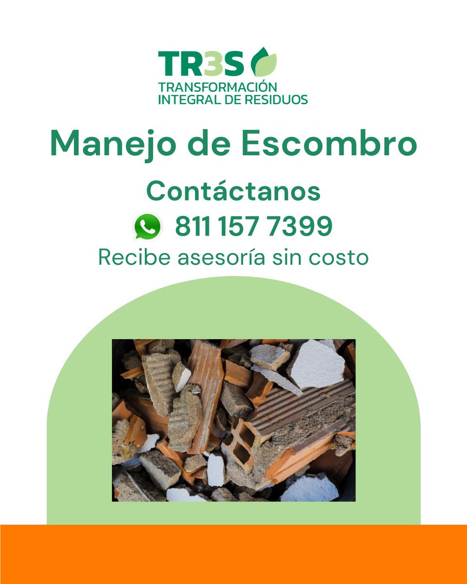 🏗️🔨 Si eres parte de la industria de la construcción y necesitas ayuda con la gestión de escombros, contáctanos.
¡Juntos cuidemos del medio ambiente!
☎️ Llámanos al 811 157 7399 o escríbenos por WhatsApp.
#Construcción #GestiónDeEscombro 🌍🚧
#Tr3sResiduos