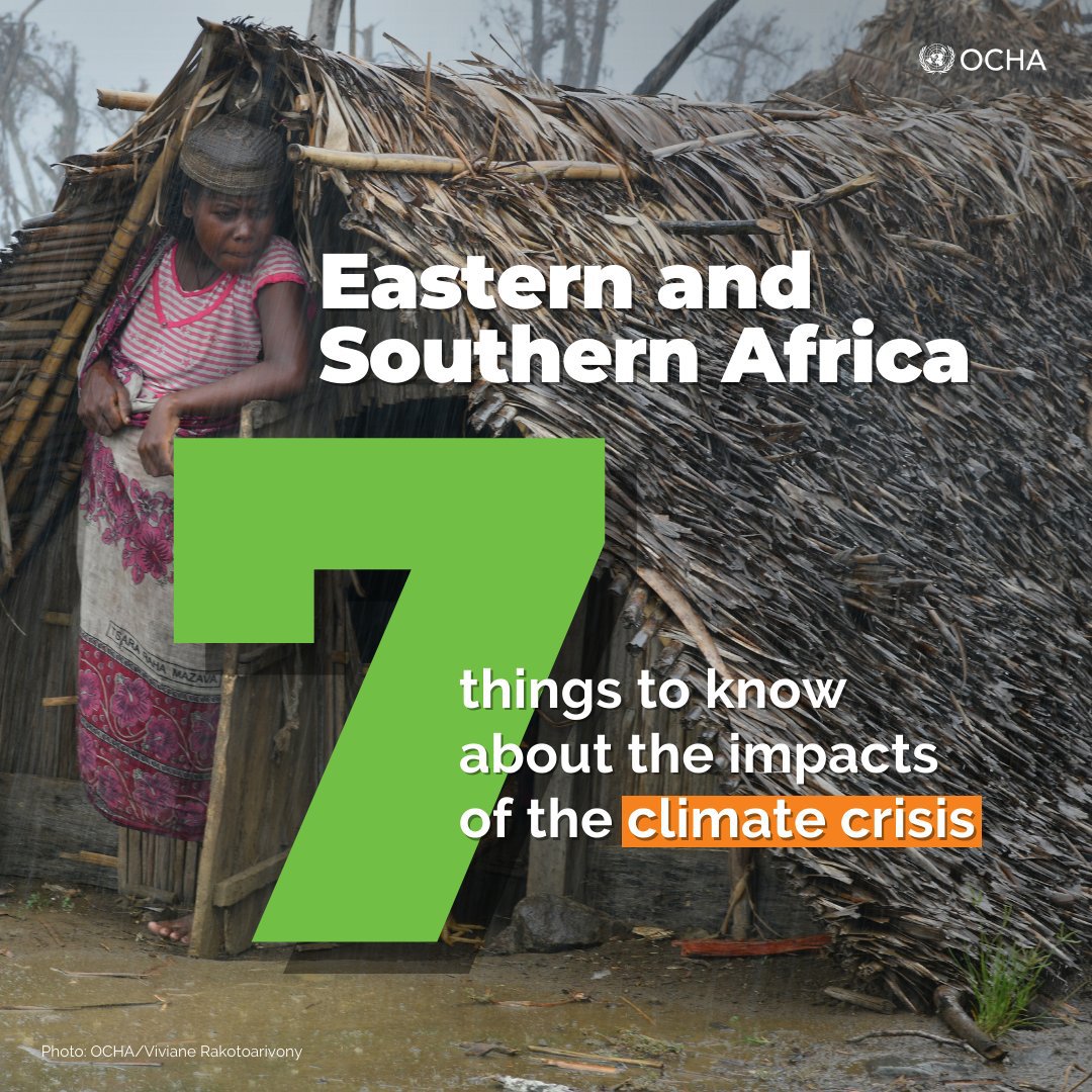 A third of the countries most vulnerable to the climate crisis are in Eastern and Southern Africa. From cyclones to droughts, the climate emergency is exacerbating humanitarian needs across the region. Here are 7 things you need to know from @UNOCHA: bit.ly/3RF56BK