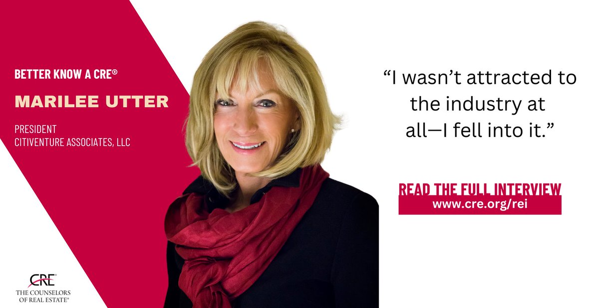 Marilee Utter, CRE® talks with Andrew Foster, CRE® for this new installment in Real Estate Issues, the peer reviewed journal of The Counselors of Real Estate. Read the full interview here: tinyurl.com/bdehnzps