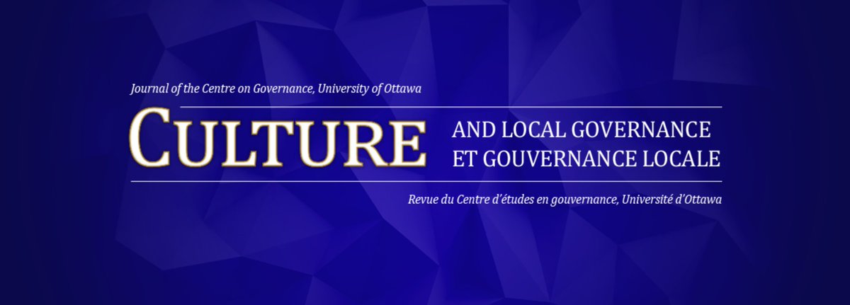 🔎📕Have you read the new issue of the Culture and Local Governance journal? Volume 8, No.1 (2023) is a special edition and celebrates the 15th anniversary of the journal. Read it here: uottawa.scholarsportal.info/ottawa/index.p…