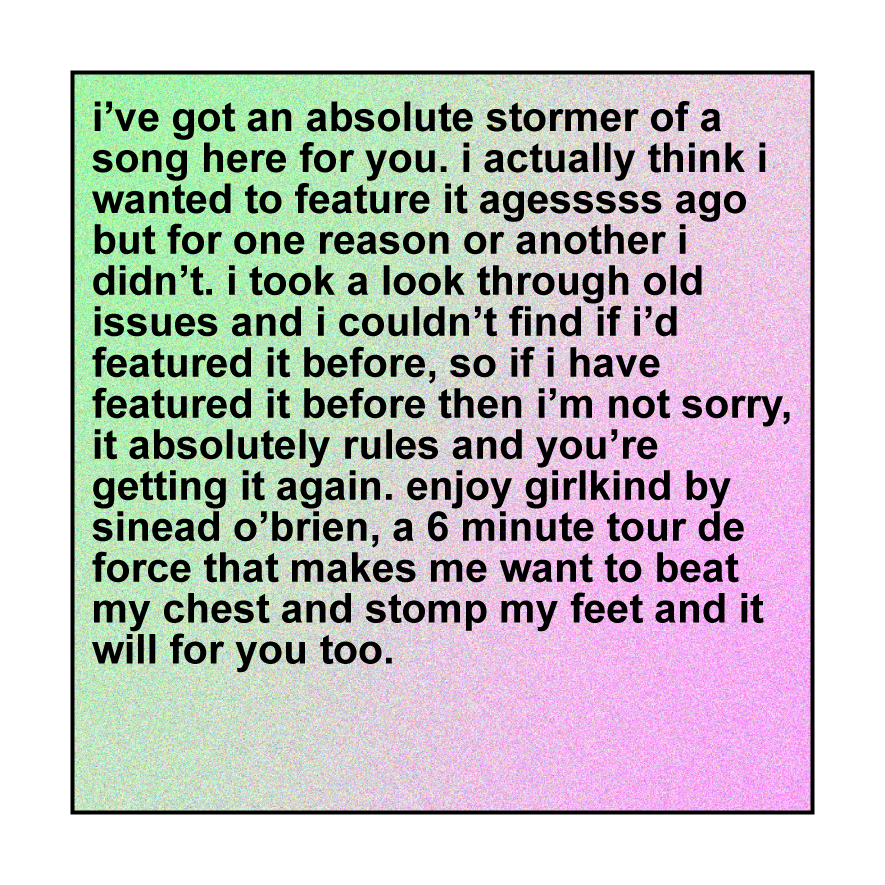 SingleReview's tweet image. this one goes out to @_SineadOBrien_ 

subscribe to read about how good this song is: asinglesongreview.com/subscribe