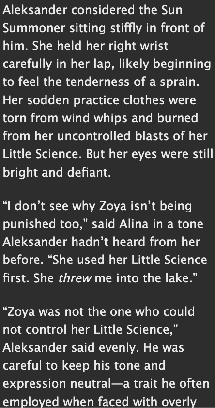 solaralin's tweet photo. Baghra's methods weren’t necessary to bring forth the Little Science in most Grisha. Then again, neither he nor Alina were most Grisha.

Featuring: student!Alina with headmaster!Sasha in a dark academia AU

https://t.co/4GWDFXIUl4

(1/2) https://t.co/sNZ2tdtc6R