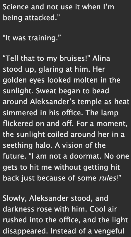 solaralin's tweet photo. Baghra's methods weren’t necessary to bring forth the Little Science in most Grisha. Then again, neither he nor Alina were most Grisha.

Featuring: student!Alina with headmaster!Sasha in a dark academia AU

https://t.co/4GWDFXIUl4

(1/2) https://t.co/sNZ2tdtc6R