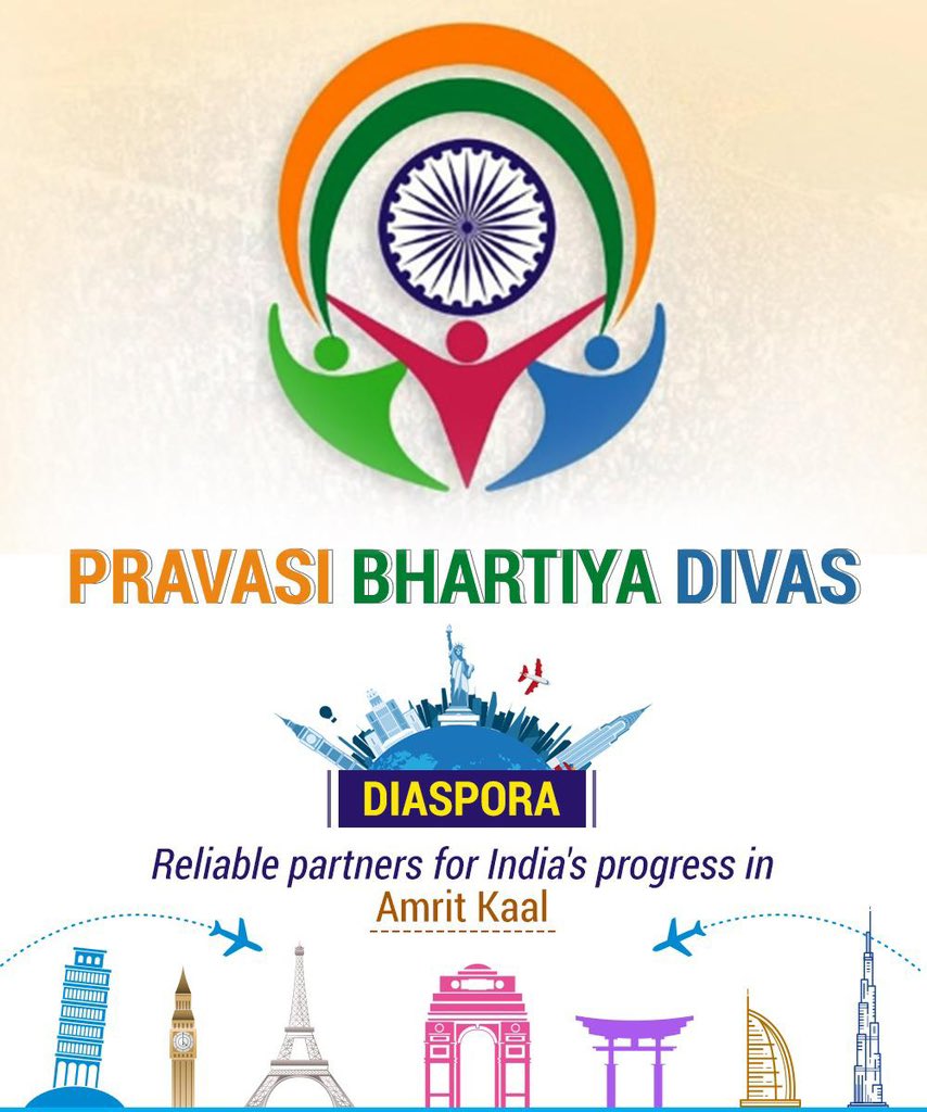 Wishing all the proud Indian diaspora who glorify Indian culture globally a heartfelt #PravasiBharatiyaDiwas! 

May you continue to uphold the true essence of Vasudhaiva Kutumbakam, contributing to the nation's pride!🇮🇳 

#IndianDiaspora