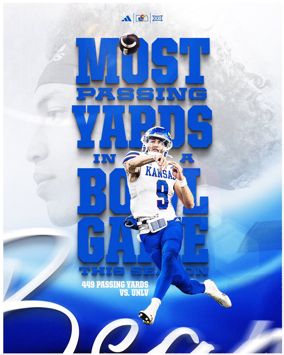 This bowl season’s single game passing leader 🫘🫡

#RockChalk | <a href="/jasonbean24/">Jason</a>
