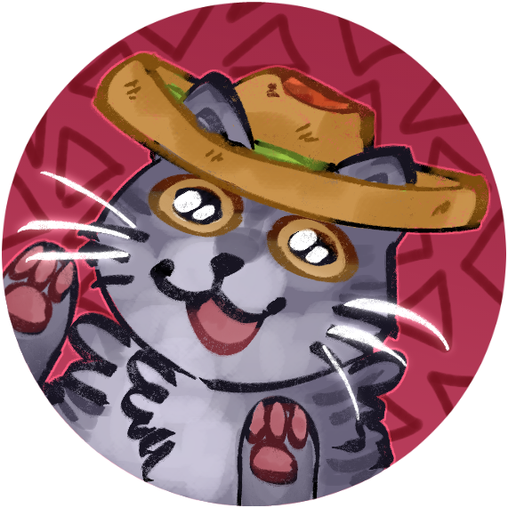 Drew a cat in a nacho hat for my friends discord server