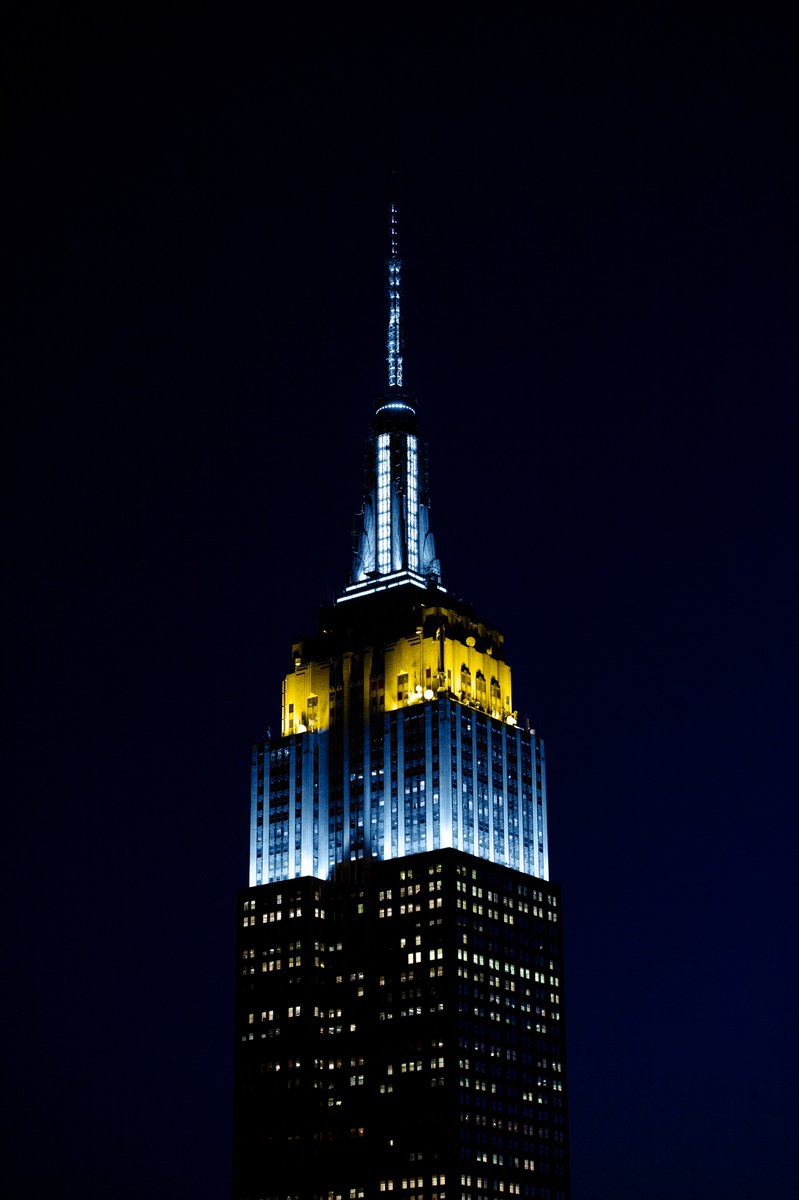 Shining in Maize and Blue until 2AM in honor of @UMichFootball’s @CFBPlayoff National Championship