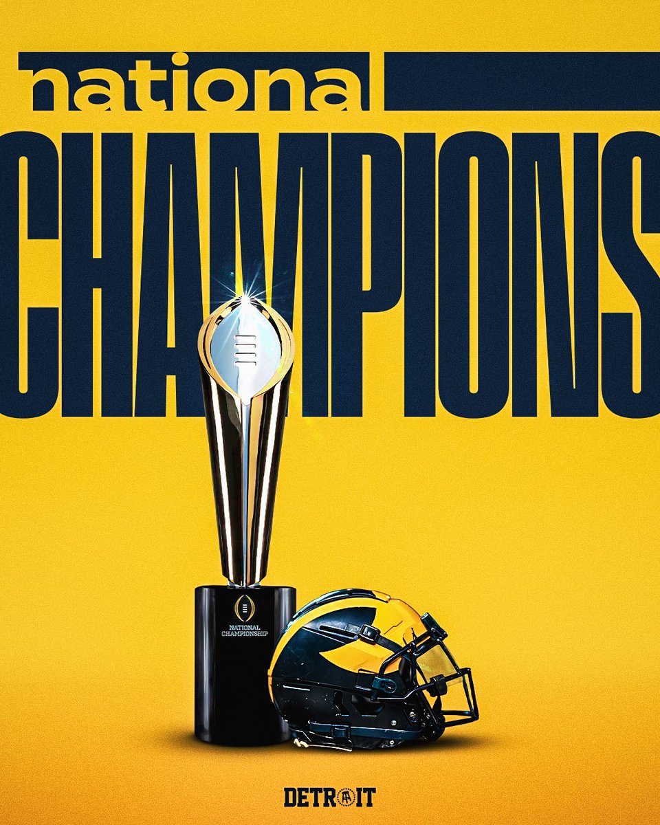 BSMotorCity's tweet photo. THE MICHIGAN WOLVERINES ARE NATIONAL CHAMPIONS @BarstoolUofM https://t.co/A2OIFoyTdw