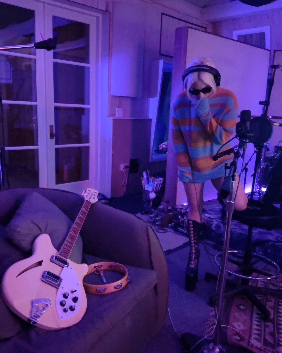 Lady Gaga working on new music in new photos.