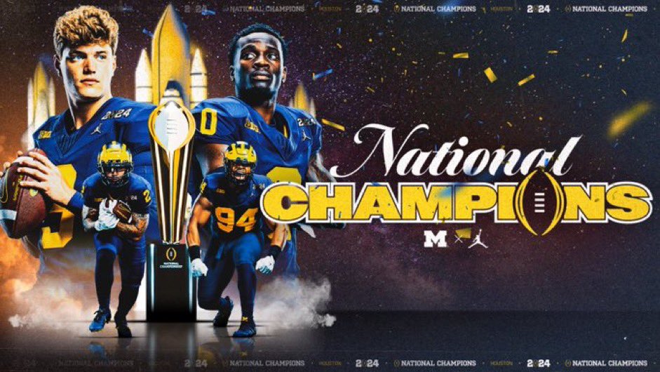 Congrats to our MICHIGAN FOOTBALL, Coach Harbaugh, his coaching staff and all the support staff!!! 

We are so damn proud of them💪🏽

HAIL YEA〽️