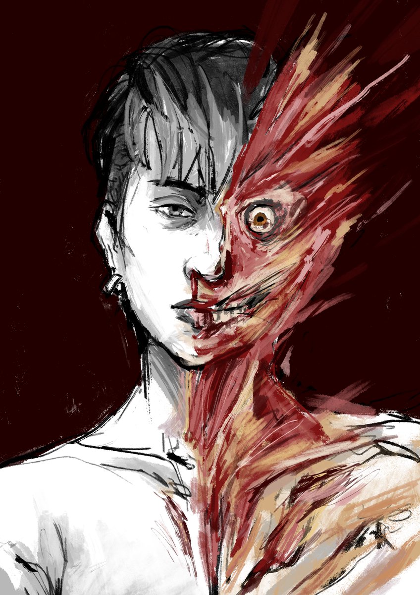 rakon_roll's tweet image. I forgot to post but this is my first artwork/self-portrait of the year boomboom-ulo.png
#artph