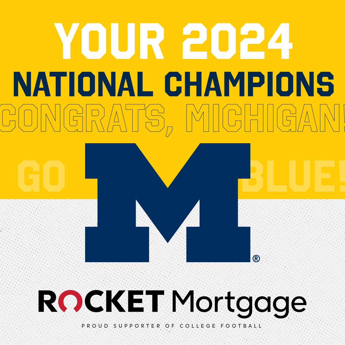 Michigan just rolled to victory and are taking home the trophy. Congrats! #GoBlue NMLS #3030