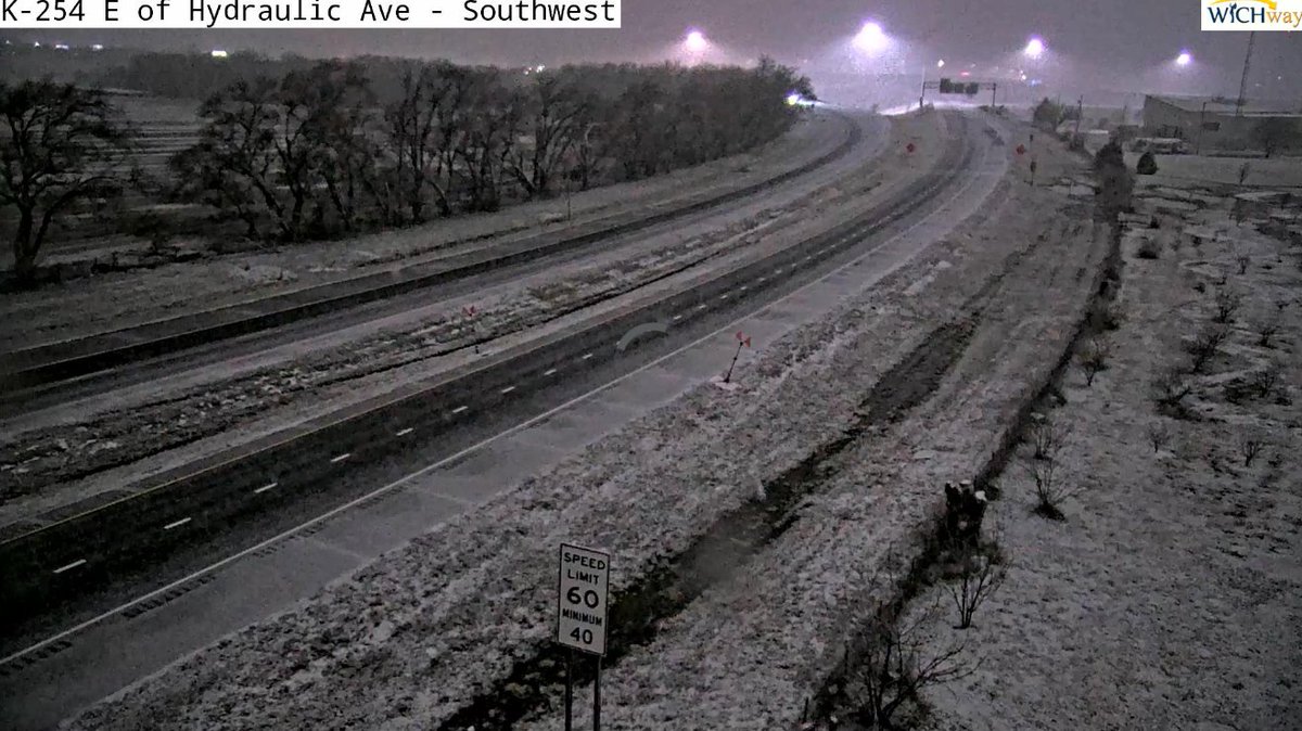 Snow is starting to accumulate on the streets and highways in the Wichita area.  Expect hazardous driving conditions overnight, especially as the winds pick up.