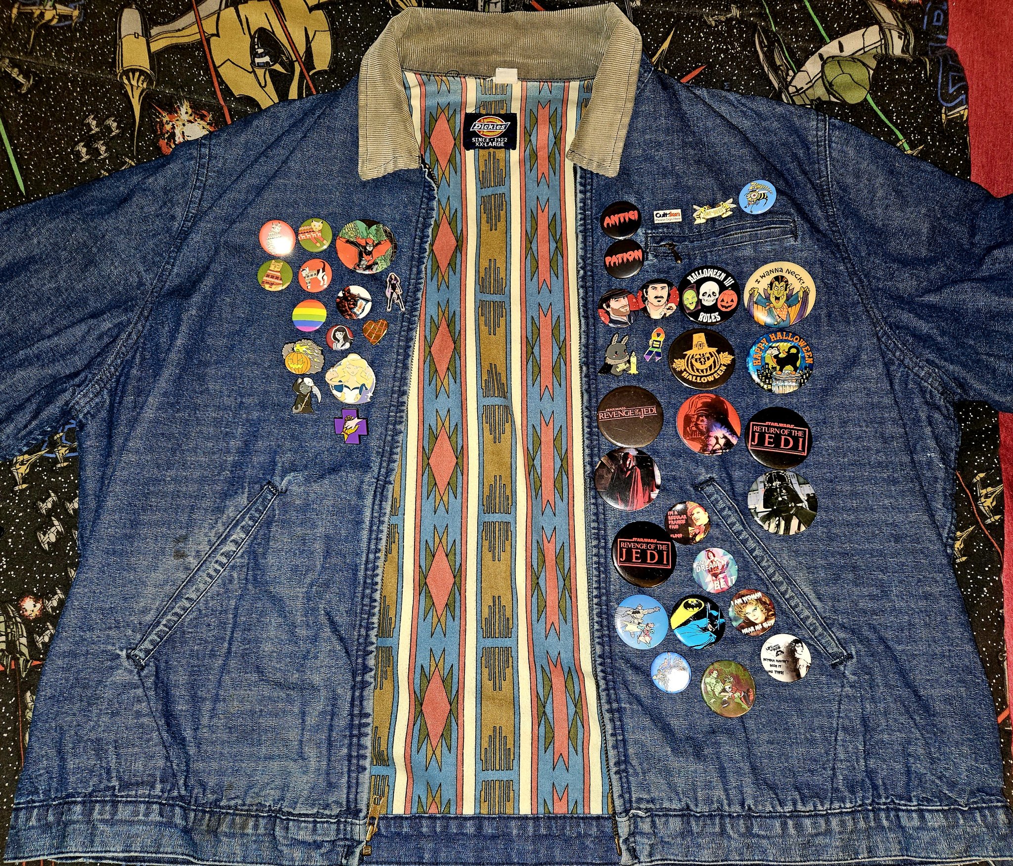 Vintage denim jacket with deals patches
