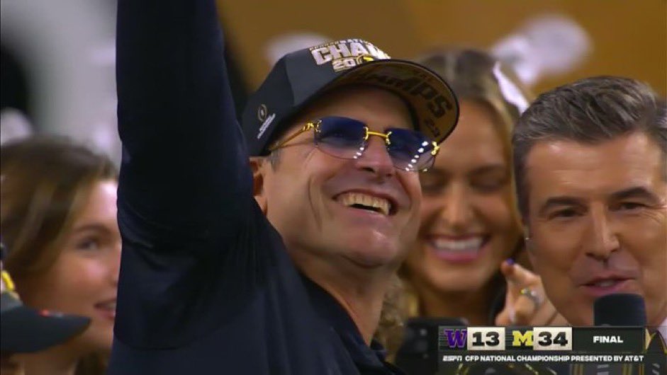 sportingnews's tweet photo. Jim Harbaugh put the Cartier shades on 😂 https://t.co/tjarr5F7hO