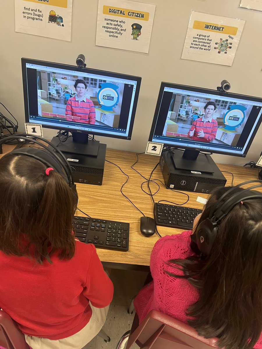 MsGllopez's tweet photo. First School Day back consisted of nested loops, variables, and indexing for the students attending Coding Lab today using @nearpod! Not to mention sharpening those keyboarding skills! Love that hand placement, eyes on the screen, and posture practice! Phew I’m tired 😴 Gn https://t.co/Mr4E1lkK1O